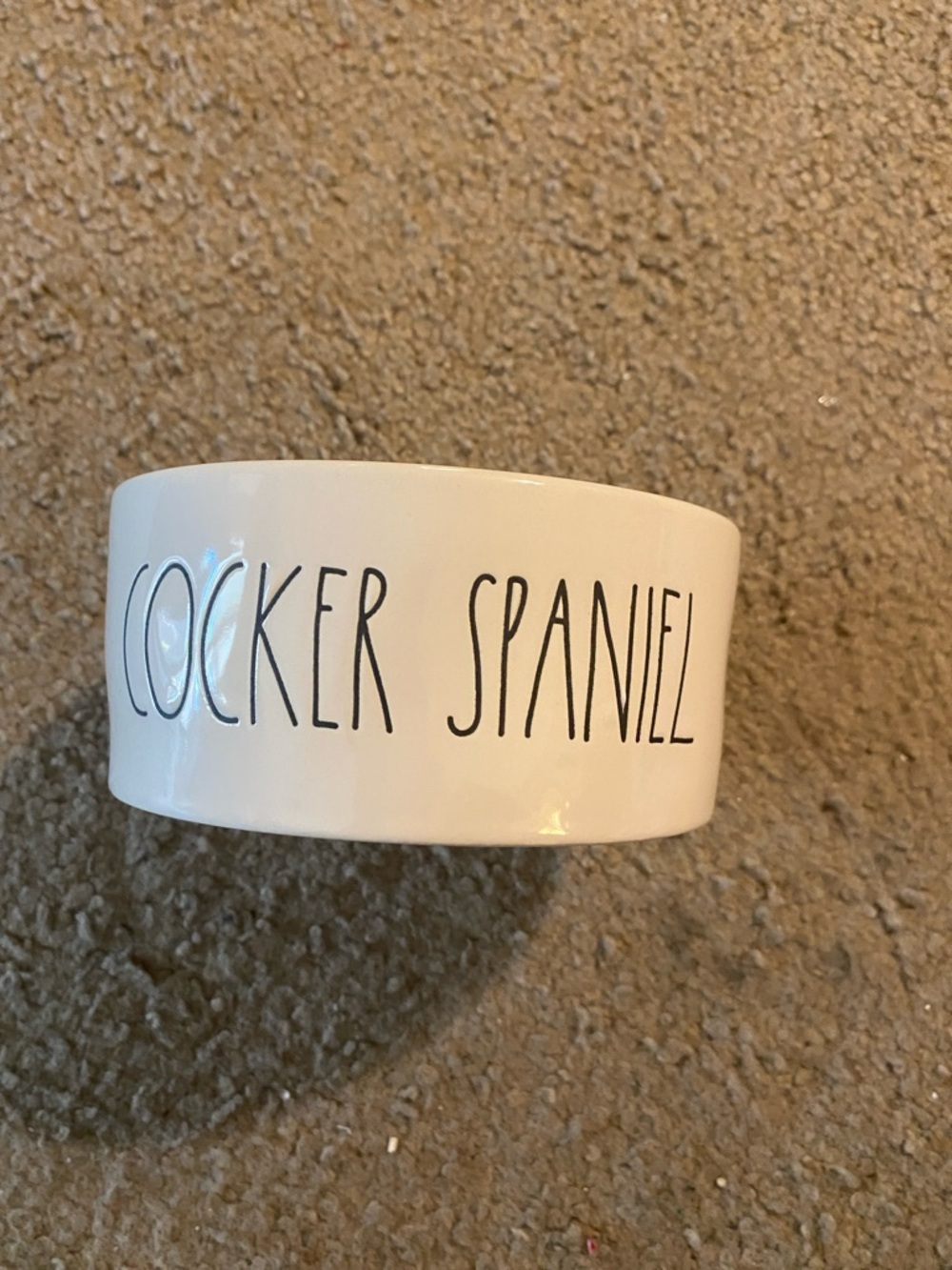 Rae Dunn White Cocker Spaniel Ceramic Dog Bowl